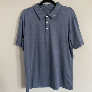 Swannies Mens Golf Polo Shirt Blue Performance Stretch Short Sleeve Medium